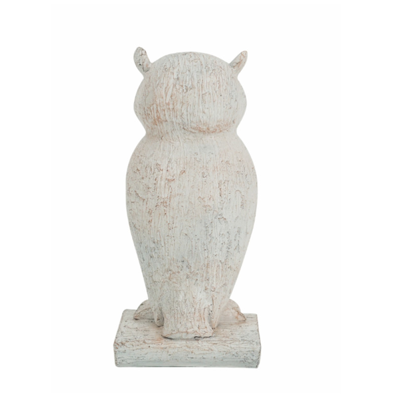 Artekko Artekko Owl Διακοσμητική Κουκουβάγια Ρητίνης σε Λευκή Πατίνα (15x13.5x30.5)cm 72425