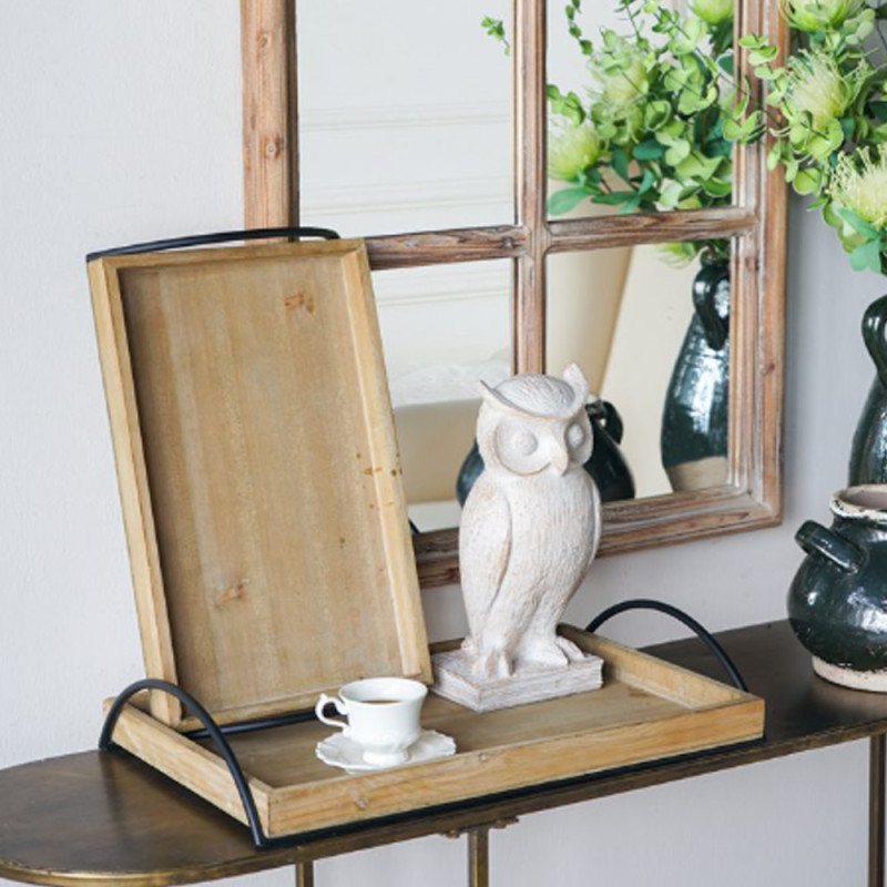 Artekko Artekko Owl Διακοσμητική Κουκουβάγια Ρητίνης σε Λευκή Πατίνα (15x13.5x30.5)cm 72425