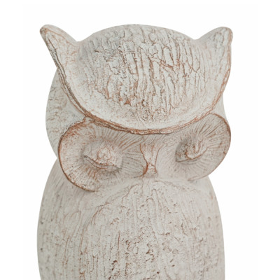 Artekko Artekko Owl Διακοσμητική Κουκουβάγια Ρητίνης σε Λευκή Πατίνα (10.5x9.5x20)cm 72426