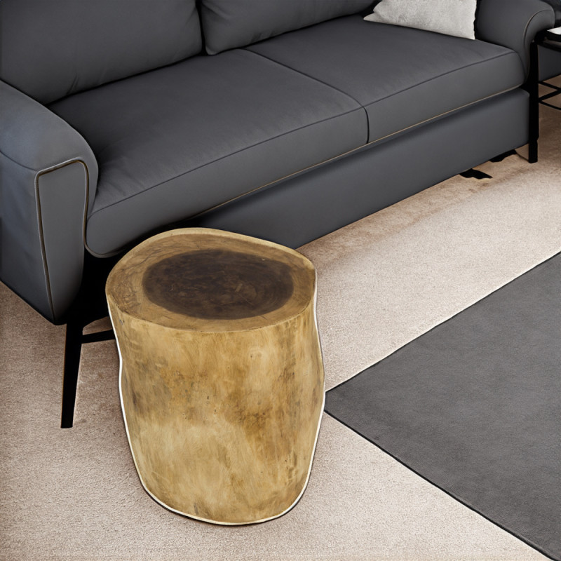 Artekko Artekko Munggur Ξύλινο Βοηθητικό Τραπέζι (Σκαμπό) από Κορμό σε Φυσική Απόχρωση (43x43x48)cm 730-3206