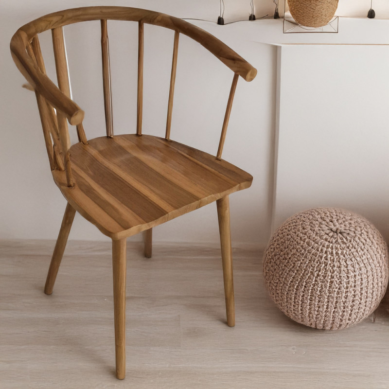 Artekko Artekko Munggur Ξύλινη Καρέκλα σε Φυσική Απόχρωση (58x55x86)cm 730-3212