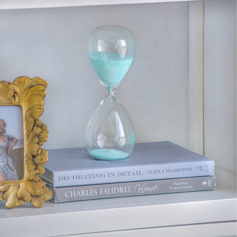 Artekko Artekko Hourglass Γυάλινη Διακοσμητική Κλεψύδρα με Γαλάζια Άμμο (9x9x25.5)cm 73229-JADE