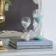 Artekko Artekko Hourglass Γυάλινη Διακοσμητική Κλεψύδρα με Γαλάζια Άμμο (9x9x25.5)cm 73229-JADE