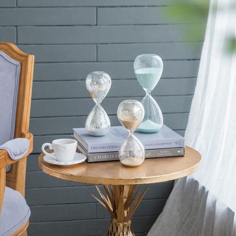 Artekko Artekko Hourglass Γυάλινη Διακοσμητική Κλεψύδρα με Γαλάζια Άμμο (9x9x25.5)cm 73229-JADE