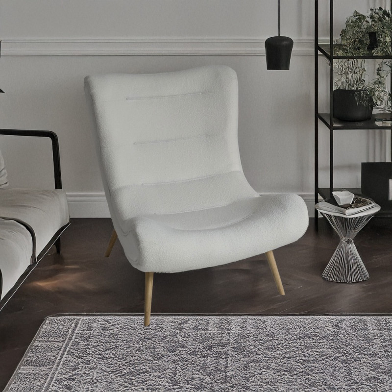 Artekko Artekko Cloud Λευκή Υφασμάτινη Μπουκλέ Πολυθρόνα (97x80x100)cm 735-2202