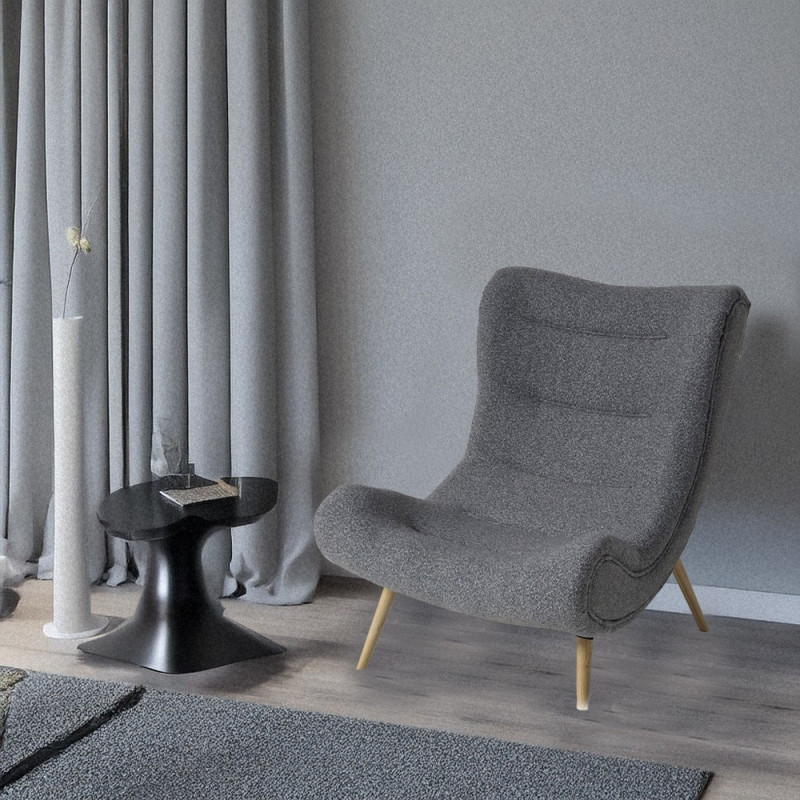 Artekko Artekko Cloud Γκρι Υφασμάτινη Μπουκλέ Πολυθρόνα (97x80x100)cm 735-2202-GL