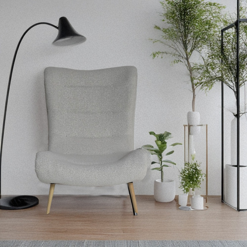 Artekko Artekko Cloud Μπεζ Υφασμάτινη Μπουκλέ Πολυθρόνα (97x80x100)cm 735-2202-W