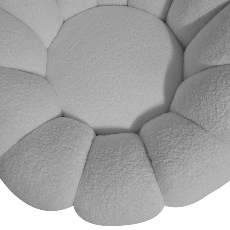 Artekko Artekko Cloud Λευκή Υφασμάτινη Μπουκλέ Περιστρεφόμενη Πολυθρόνα (98x97x69)cm 735-2206