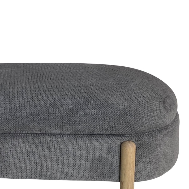 Artekko Artekko Cloud Γκρι Υφασμάτινο Σκαμπό Ταμπουρέ με Αποθηκευτικό Χώρο (108x41x48)cm 735-2207-D