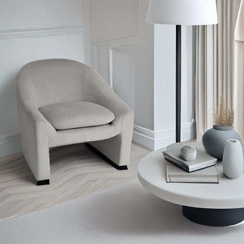 Artekko Artekko Cloud Μπεζ Υφασμάτινη Πολυθρόνα (76x76x71)cm 735-2209-WG