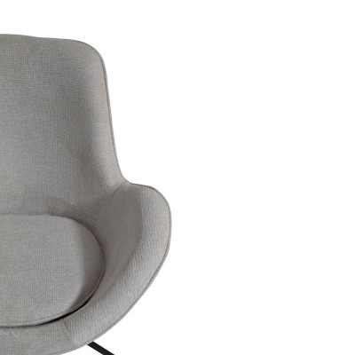 Artekko Artekko Cloud Μπεζ Υφασμάτινη Περιστρεφόμενη Πολυθρόνα με Μαύρα Μεταλλικά Πόδια (87x77x73)cm 735-2215