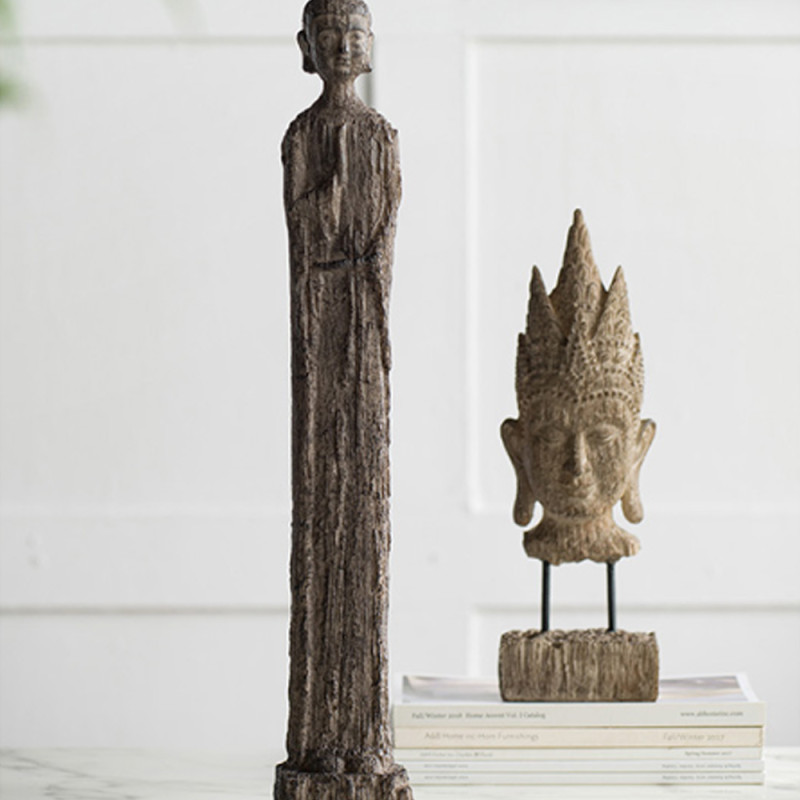 Artekko Artekko Buddha Καφέ Διακοσμητικός Βούδας από Ρητίνη (8.9x8.9x60.2)cm 73633