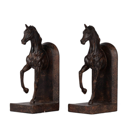Artekko Artekko Bookends Καφέ Διακοσμητικοί Βιβλιοστάτες Ρητίνης με Άλογα (12.7x10.2x26.7)cm 2pcs 73642