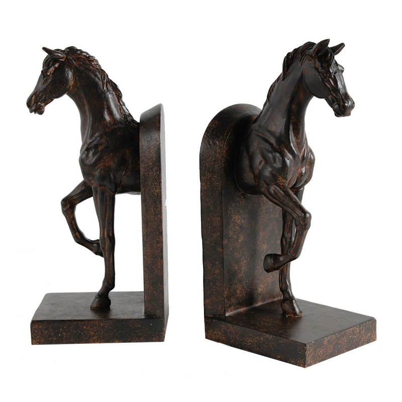 Artekko Artekko Bookends Καφέ Διακοσμητικοί Βιβλιοστάτες Ρητίνης με Άλογα (12.7x10.2x26.7)cm 2pcs 73642