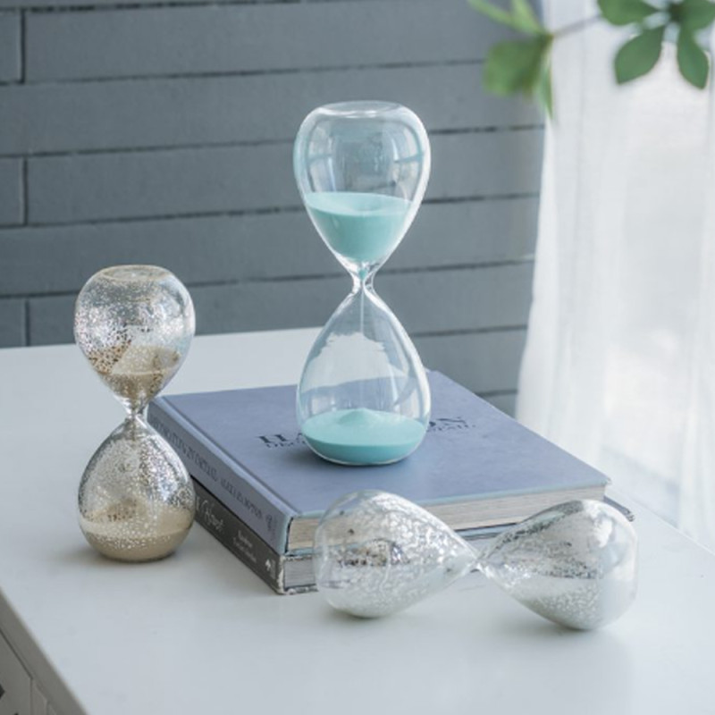 Artekko Artekko Hourglass Γυάλινη Διακοσμητική Κλεψύδρα με Λευκή Άμμο (8x8x20.5)cm 73770-WHIT