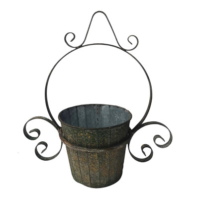 Artekko Artekko Planter Πράσινο Μεταλλικό Κρεμαστό Κασπώ (32x16x36)cm 742-2301
