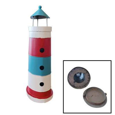 Artekko Artekko Tower Πολύχρωμο Μεταλλικό Διακοσμητικό Κηροπήγιο σε Σχήμα Φάρου (12x12x37)cm 742-2479