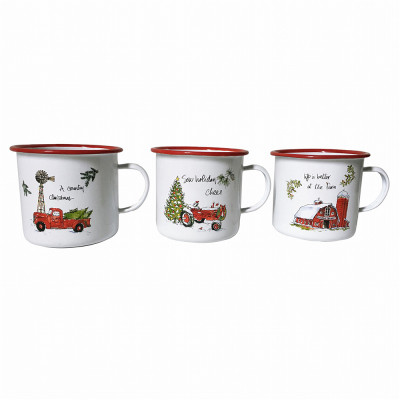 Artekko Artekko Xmas Mug Μεταλλικές Χριστουγεννιάτικες Κούπες (14x11x10)cm 3pcs 742-2488