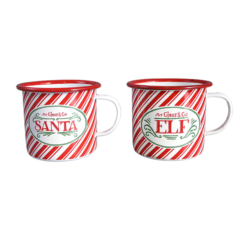 Artekko Artekko Xmas Mug Μεταλλικές Χριστουγεννιάτικες Κούπες (14x11x10)cm 2pcs 742-2491