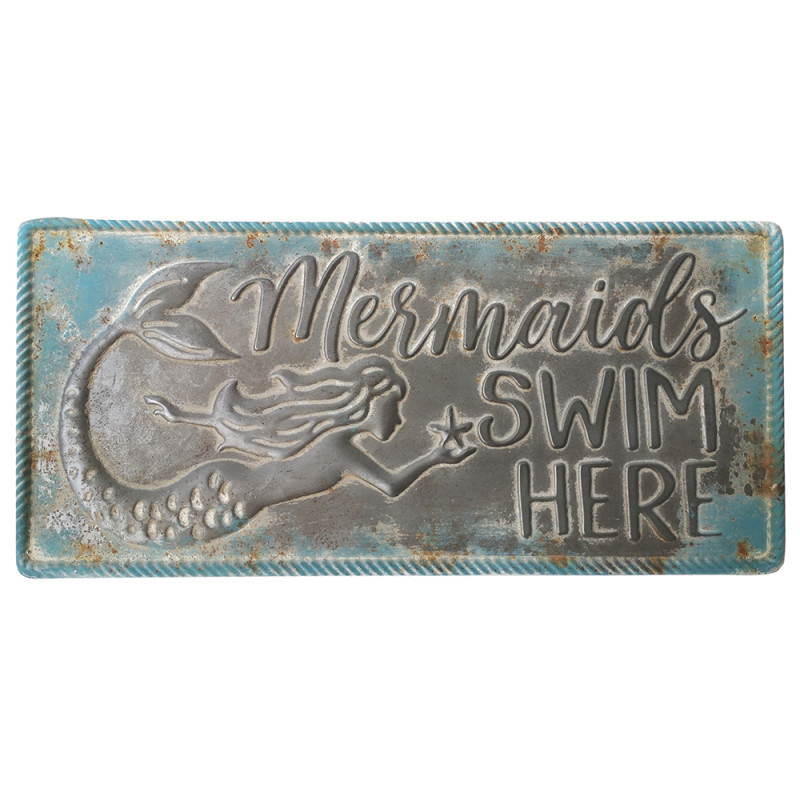 Artekko Artekko Sign Γκρι Μεταλλική Διακοσμητική Πινακίδα με Μπλε Λεπτομέρειες (76.5x35.1x1)cm 742-2516