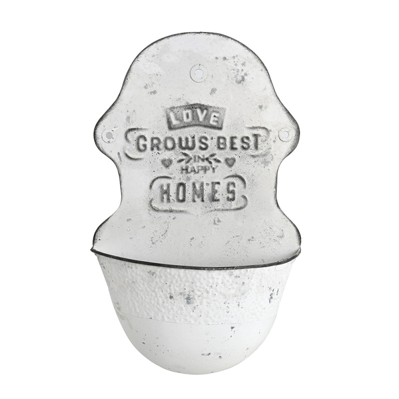 Artekko Artekko Wall Planter Μεταλλικό Κασπώ Τοίχου σε Λευκή Πατίνα (26x10x41)cm 742-2539