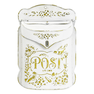 Artekko Artekko Mailbox Μεταλλικό Γραμματοκιβώτιο σε Λευκή Πατίνα (27x10x39)cm 742-2579