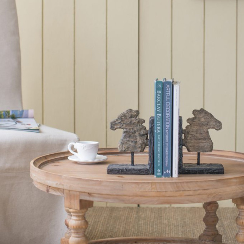 Artekko Artekko Bookends Καφέ Διακοσμητικοί Βιβλιοστάτες Ρητίνης με Άλογα (29.5x10.2x19.3)cm 2pcs 74759