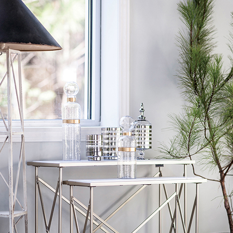 Artekko Artekko Oclik Διακοσμητικό Διάφανο Γυάλινο Μπουκάλι με Πώμα (11x11x46)cm 76399