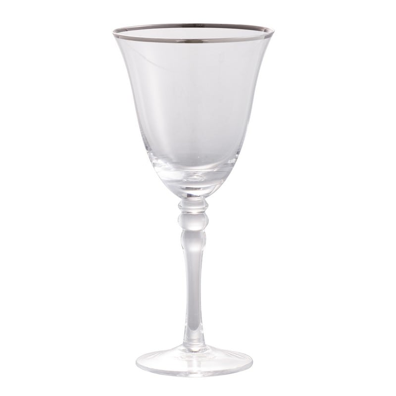 Artekko Artekko Rim Γυάλινο Ποτήρι Κρασιού με Ασημί Ρίγα (9.5x9.5x19.5)cm 76754