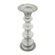 Artekko Artekko Pillar Ασημί Αντικέ Γυάλινο Κηροπήγιο (15.6x15.6x37.5)cm 77255