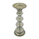 Artekko Artekko Pillar Ασημί Αντικέ Γυάλινο Κηροπήγιο (15.6x15.6x37.5)cm 77255