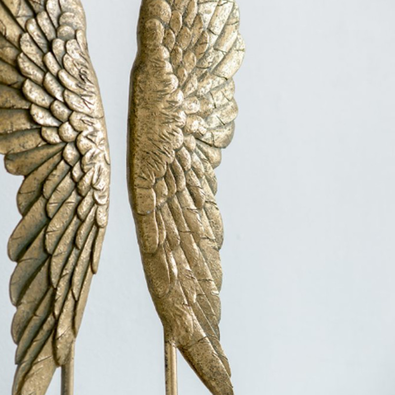 Artekko Artekko Wing Βιβλιοστάτες Φτερά Ρητίνη Χρυσά (25.2x10.4x51.5)cm Σετ/2 77320