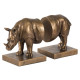 Artekko Artekko Animal Μπρονζέ Βιβλιοστάτες Ρητίνης με Ρινόκερο (34x15.3x20.4)cm 2pcs 77334