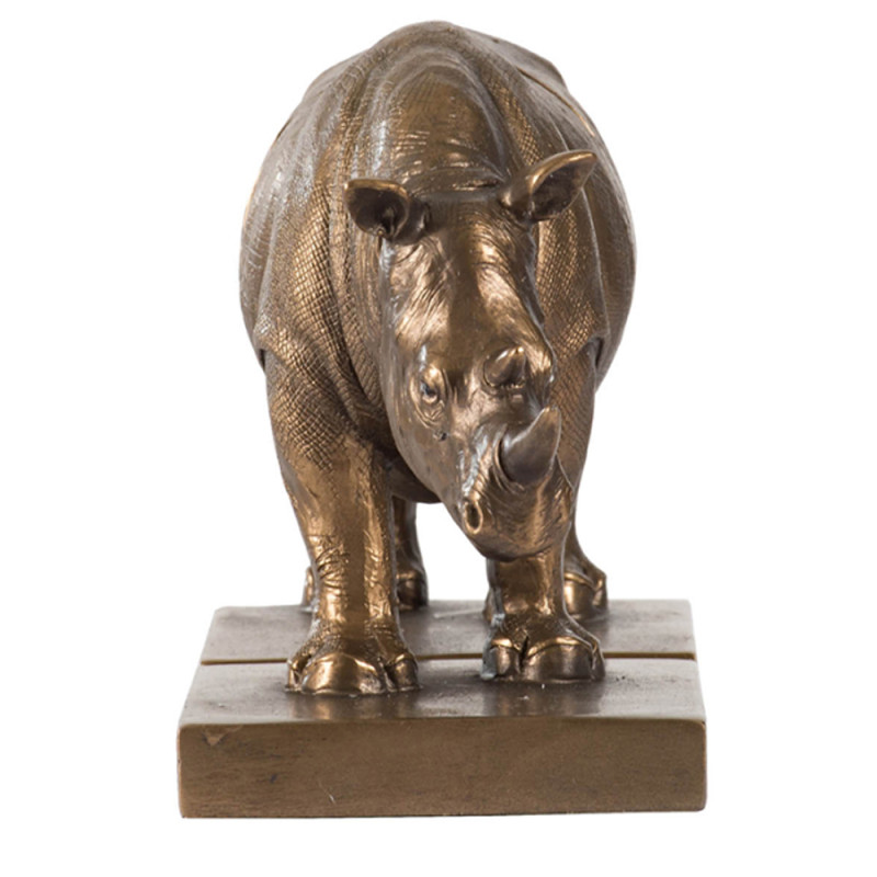 Artekko Artekko Animal Μπρονζέ Βιβλιοστάτες Ρητίνης με Ρινόκερο (34x15.3x20.4)cm 2pcs 77334