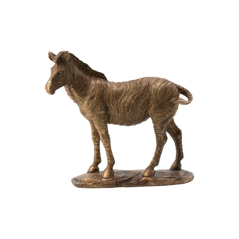 Artekko Artekko Animal Επιτραπέζιο Διακοσμητικό Ζέβρα Ρητίνης Μπρονζέ (24x9x22)cm 77607
