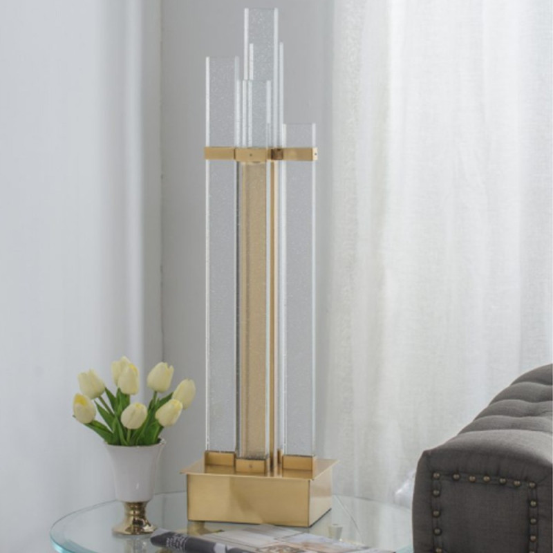 Artekko Artekko Zucca Επιτραπέζιο Φωτιστικό με Κρύσταλλά σε Χρυσή Μεταλλική Βάση (22x17x80)cm 77690CE