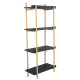 Artekko Artekko Shelf Ραφιέρα Επιτοίχια με 4 Ράφια Μέταλλο Ξύλο Ρατάν Μαύρο (46x25x112)cm 78036-DS