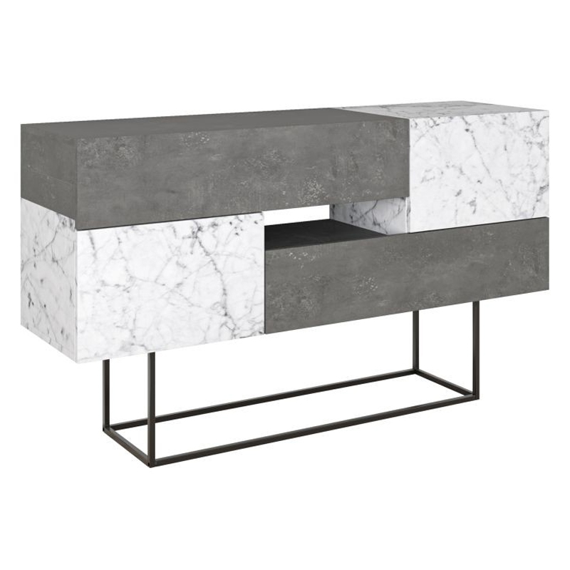 Artekko Artekko Eros Anthracite Μπουφές MDF/Μέταλλο Γκρι/Λευκό (145x40x82)cm 783-0121