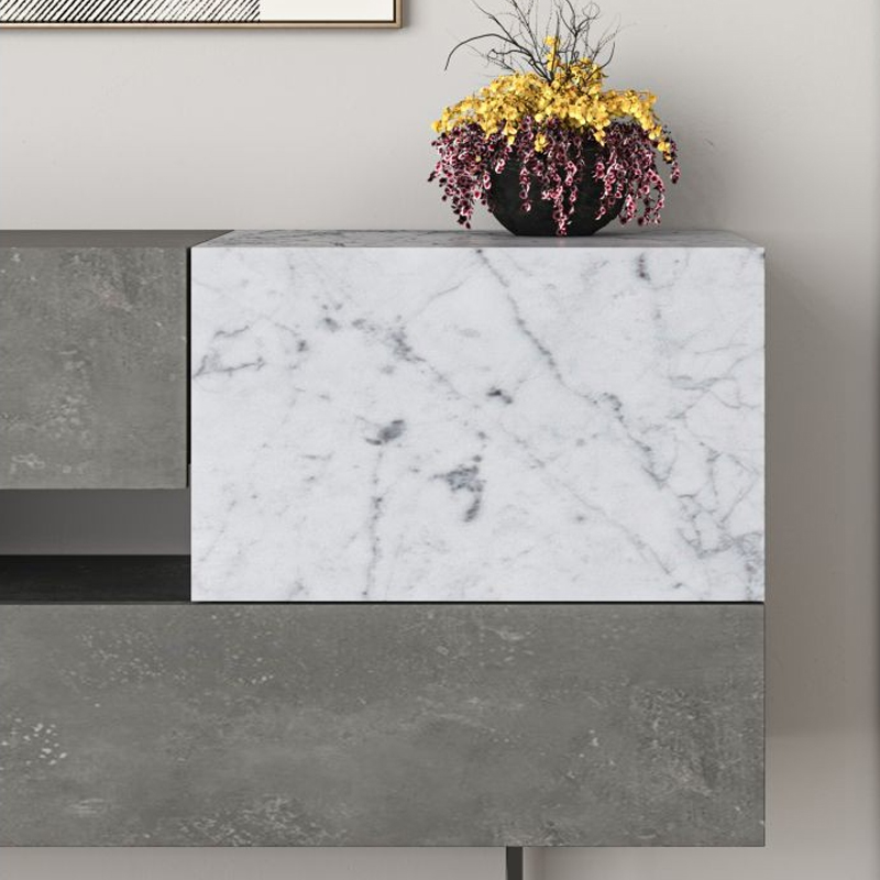 Artekko Artekko Eros Anthracite Μπουφές MDF/Μέταλλο Γκρι/Λευκό (145x40x82)cm 783-0121