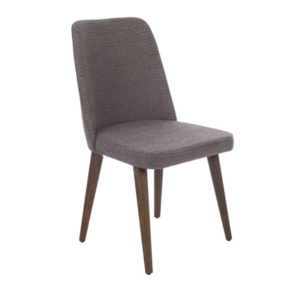 Artekko Artekko Milano Καρέκλα με Ξύλινο Καφέ Σκελετό και Καφέ Μπουκλέ Ύφασμα (47x50x90)cm 783-1200