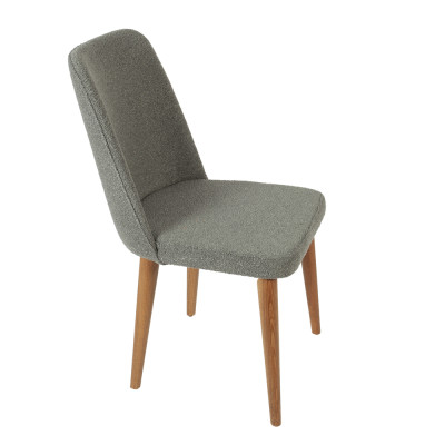 Artekko Artekko Milano Γκρι Καρέκλα με Μπουκλέ Ύφασμα (47x50x90)cm 783-1226