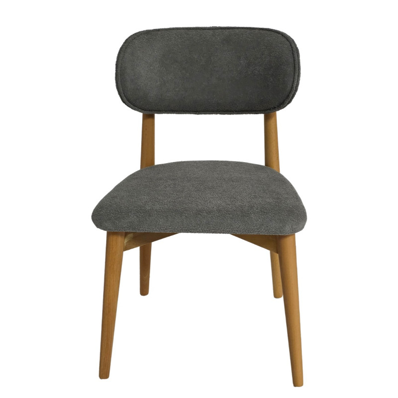 Artekko Artekko Bomonti Γκρι Καρέκλα με Μπουκλέ Ύφασμα (50x50x85)cm 783-1245