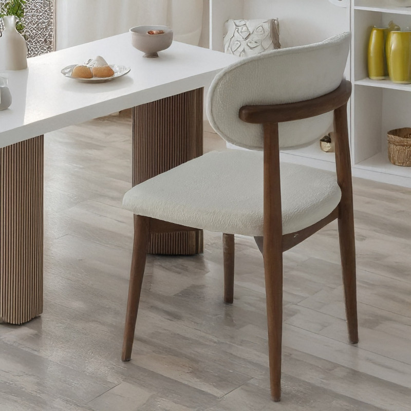 Artekko Artekko Bomonti Λευκή Καρέκλα με Rabbit Ύφασμα (50x50x85)cm 783-1246