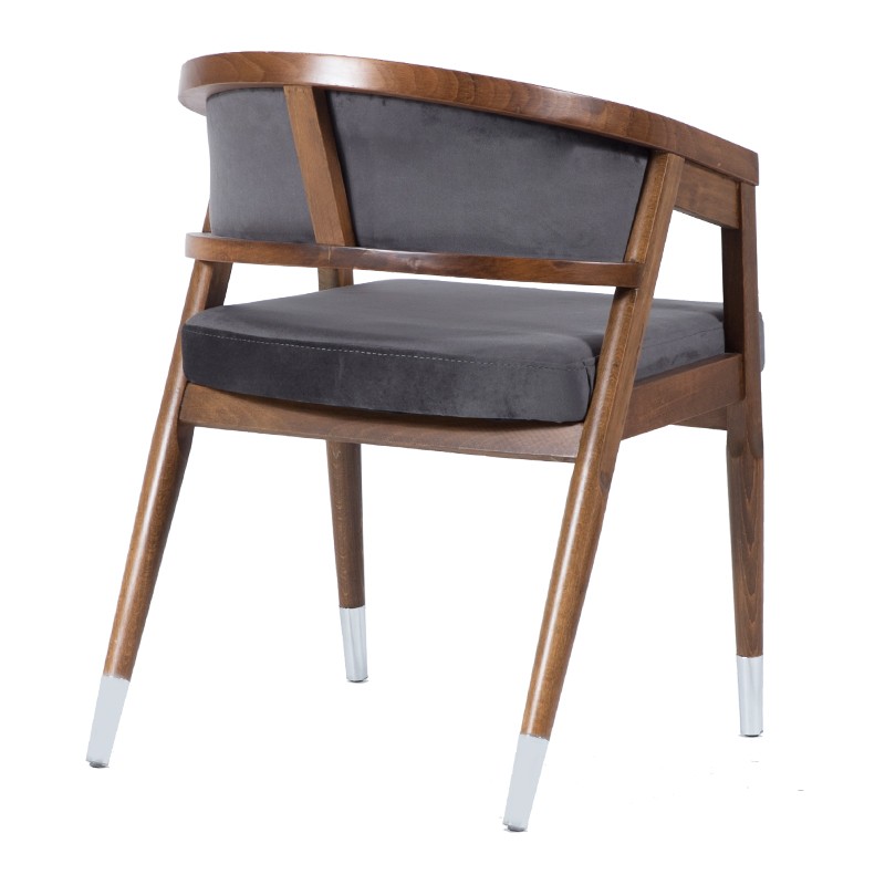 Artekko Artekko Καρέκλα SILVA FABRIC καρυδί ξύλο με μαύρο ύφασμα (50x50x70)cm 783-1506