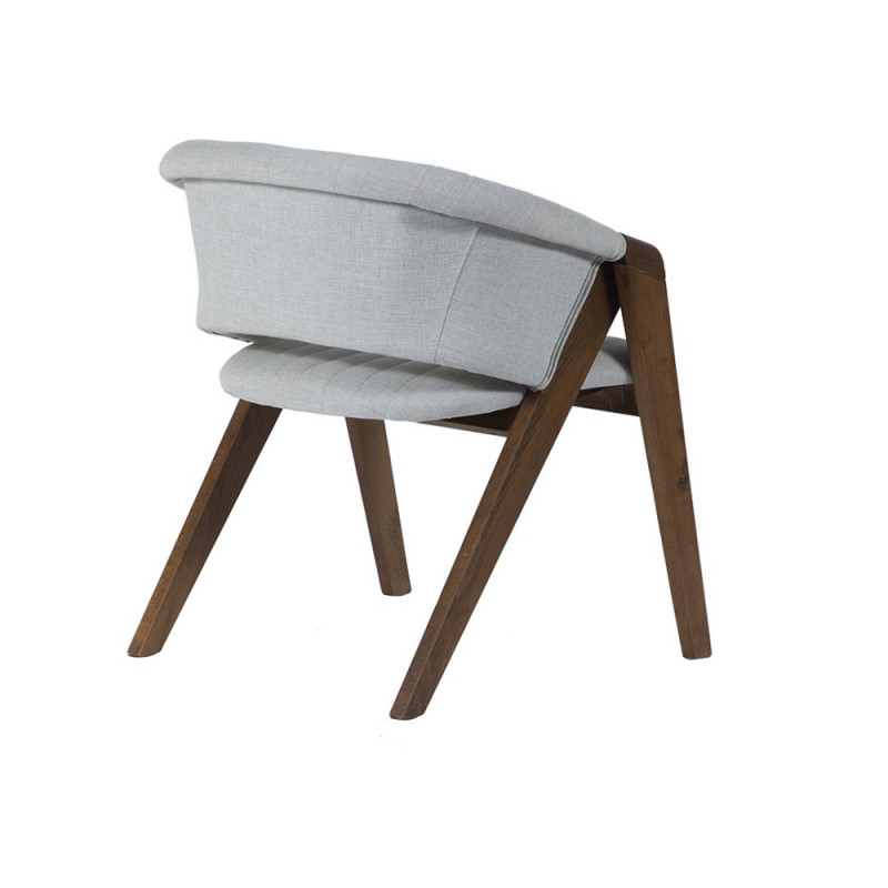 Artekko Artekko Volk Plus Καρέκλα με Καρυδί Ξύλινο Σκελετό και Γκρι Ύφασμα (60x65x75)cm 783-1515