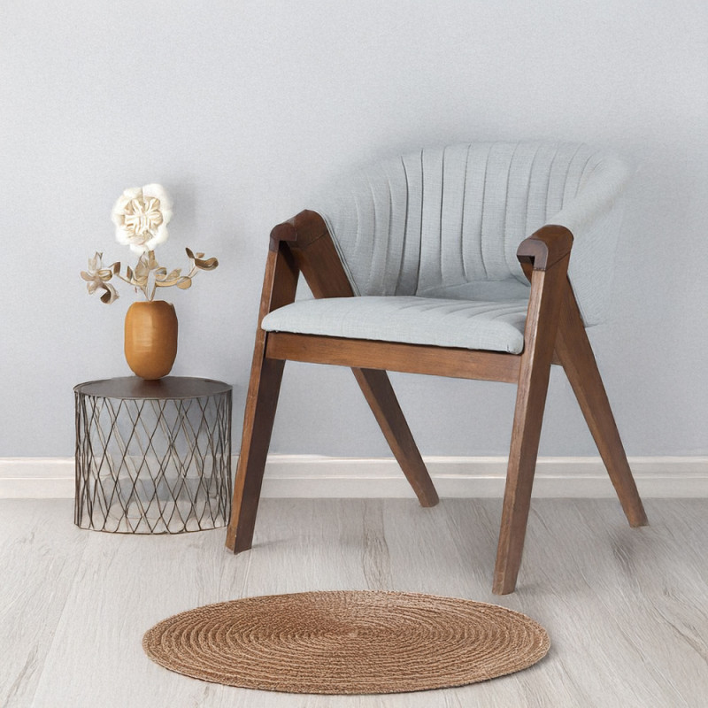 Artekko Artekko Volk Plus Καρέκλα με Καρυδί Ξύλινο Σκελετό και Γκρι Ύφασμα (60x65x75)cm 783-1515