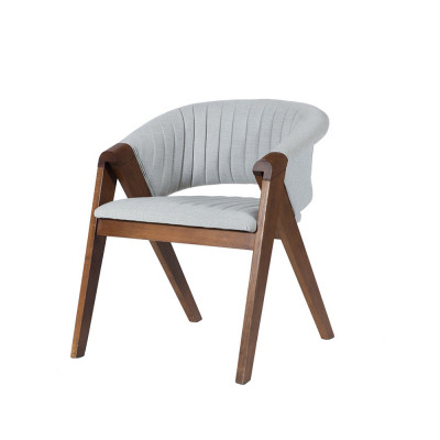 Artekko Artekko Volk Plus Καρέκλα με Καρυδί Ξύλινο Σκελετό και Γκρι Ύφασμα (60x65x75)cm 783-1515