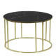 Artekko Artekko Trio Τραπέζι Σαλονιού Μεταλλικό Χρυσό με Μαύρο Μάρμαρο Καπάκι (75x75x45)cm 783-2503