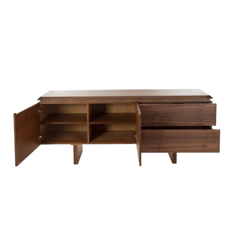 Artekko Artekko MK Καφέ Ξύλινος Μπουφές με 1 Διπλό Ντουλάπι και 1 Συρτάρι (210x50x84)cm 783-4301