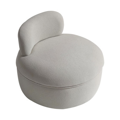 Artekko Artekko Wous Εκρού Μπουκλέ Πολυθρόνα (Φ77x60)cm 783-6201